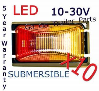 10 X LED AMBER/RED MARKER SIDE CLEARENCE LIGHTS LAMP BOAT TRUCK