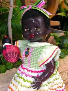 NICE 21 Hard Plastic Vintage Chocolate Black Pedigree Walker Doll