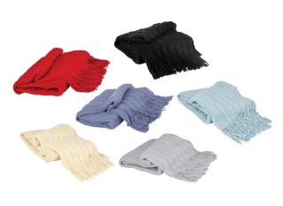 Acrylic Cashmere Touch Soft Blanket Throw with Fringes 50x60 in GIFT
