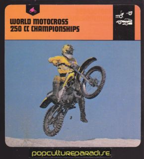 WORLD MOTOCROSS 250cc CHAMPIONSHIP Motorcycle FACT CARD