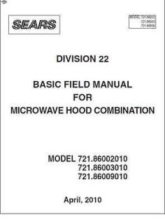 Repair Manual  Kenmore Microwave Oven (Choice of 1 manual)