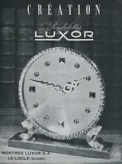1946 Luxor Clock Company Le Locle Switzerland 1946 Swiss Ad Suisse