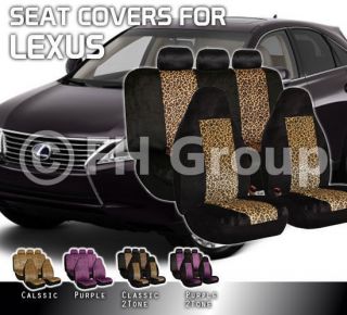 Car Seat Covers for Lexus Velour Leopard Print Full Set Airbag Safe