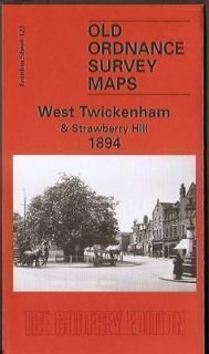 OLD O.S MAP, WEST TWICKENHAM & STRAWBERRY HILL 1894