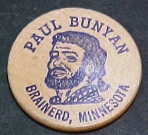Paul Bunyan and Babe The Blue Ox Brainerd MN Minnesota Souvenir Wooden