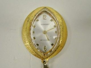 LADIES VINTAGE DORSET PENDANT WATCH WITH CHAIN WHITE DIAL RUNNING 1j