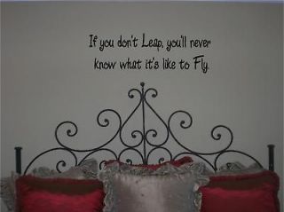 Gymnastics wall decal  leapknow what its like to fly