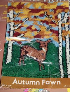 Autumn Fawn Latch Hook Rug Kit INCOMPLETE 24 X 30 Some Yarn Missing