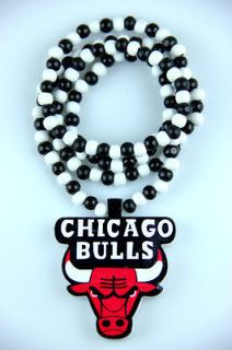 Hip Hop Fashion Good Wood Chicago Bulls Pedant Ball Bead Necklace
