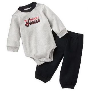 NWT Carters Baby Boy Clothes 2 Piece Set Gray Black Guitar 3 6 9 12 18