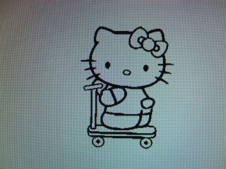Hello Kitty riding scooter vinyl decal sticker available in 23