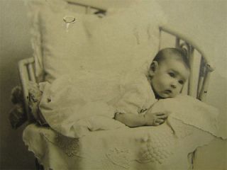 Antique Photo Baby Tangled in Chair Holmes Bath, Maine