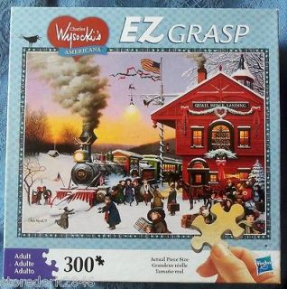 Charles Wysocki EZ Grasp Puzzle WHISTLE STOP CHRISTMAS 300 EZ Lg Pcs