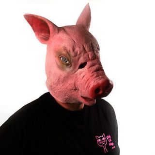 PIG MASK Latex Halloween One Size Fits Most BACON Saw Mask Scary Mask