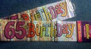 65th BIRTHDAY BANNERS   PACK OF 3   AGE 65 banners