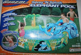 Banzai Spray N Splash Elephant Pool Refreshing Backyard Fun 82X58X27