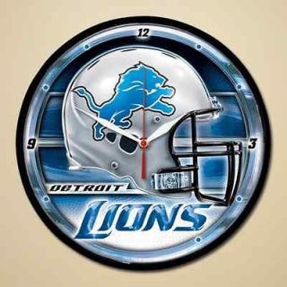 Detroit Lions Helmet & Name Round Wall Clock