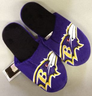 Pair Baltimore Ravens Big Logo Slippers 2011 NEW NFL   TWO TONED House