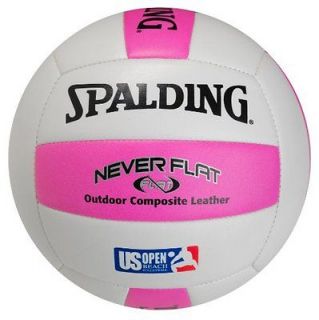 NEW Spalding Never Flat Composite Pink/White Volleyball