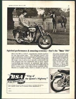 1955 AD BSA Motorcycle 500CC Golden Flash Bantam
