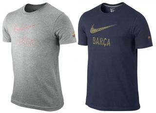 Nike FC Barcelona FCB Basic T Shirt Shirt 522483 Grey 063 Navy 410