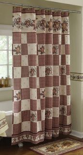 And Stars Berries Folk Art Primitive Shower Curtain Accessory Rug