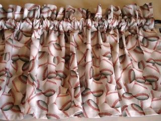 Baseball Valance Curtain for Sports Lover Kids Room