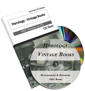209 Vintage Watch Books CD Horology Horologist Clock Repair Tower
