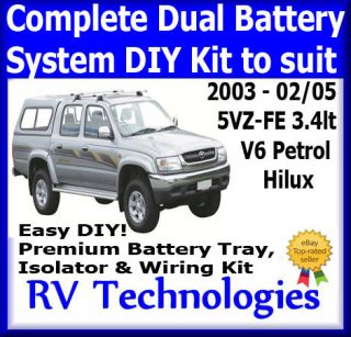 TOYOTA HILUX DUAL BATTERY SYSTEM KIT INCL TRAY & WIRING 3.4 LT V6