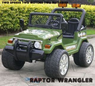 Ride on Car Toy Battery Powered Wrangler Jeep Green