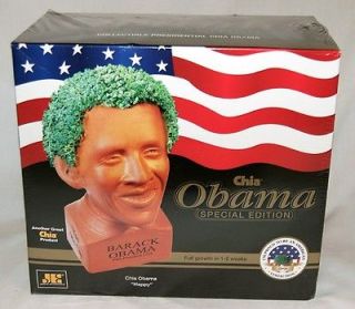 OBAMA Happy CHIA Pet Special Edition ~~~Grow Hair by Presidents Day