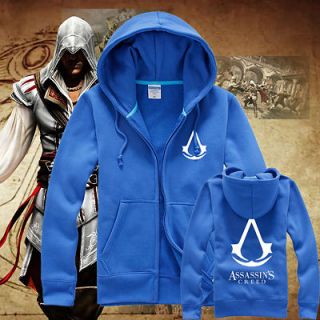 Assassins Creed Desmond Mile Coat Cosplay Costume Hoodie Jacket Blue