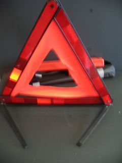 Safety Triangle for emergencies. Relective. Folds up. Storage case