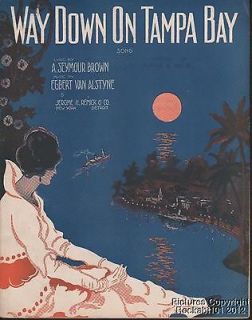 1914 Florida Related Sheet Music (Way Down on Tampa Bay)