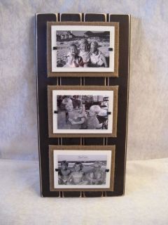 Beach Frames 3 Picture Wall Hanging Frame NWT Brown Burlap Unique Home