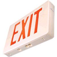 Red LED Exit Sign w Battery Backup , Charge Indicator & Test UL Listed