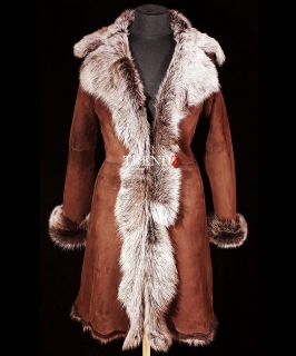 Elizabeth Brown / Grey Ladies Real Toscana Sheepskin Leather Jacket