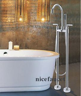 Floor Stand Bathtub Faucets Brass Chrome Free Standing Bath Shower