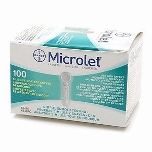 New in Box Bayer Microlet Lancets 100 Count 6546R 6546RC Diabetic