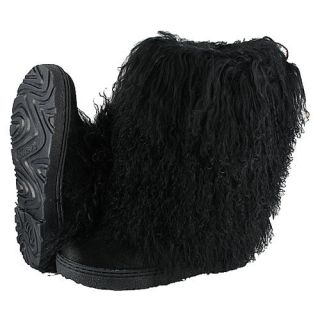 Womens Bearpaw Lamb Fur Calf Skin Boetis II Black Snow Boots Shoes 6 7