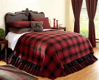 LANCASTER CHECKERED COVERLET RUSTIC CABIN QUEEN oversized BEDSPREAD