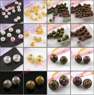 Filigree Spacer Beads 4mm,6mm,8mm,10mm 16mm Silver,Gold,Bronze,Copper