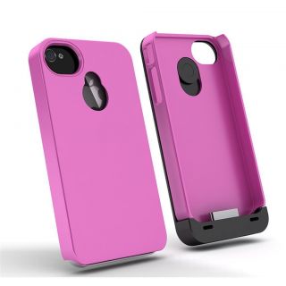 Hybrid Battery Case for iPhone 4 4S Black/Pink   boost battery life