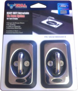 Ford Bed Hooks   Retractable, Polished Stainless Steel