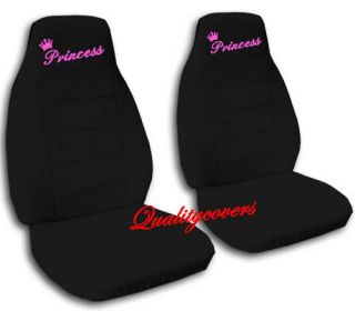 FRONT CAR SEAT PINK PRINCESS COVERS IN BLACK CUTE