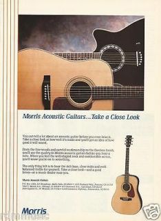 1989 Morris Acoustic GuitarsTake a Close Look Guitar Promo Ad