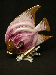 Stunning Italian art C. VILLARI CAPODIMONTE exotic fish figurine