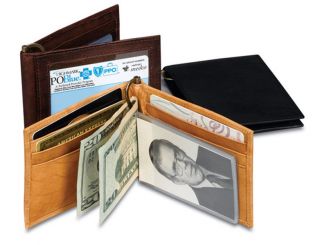 NEW Western Leather Bi Fold Wallet with Money Clip