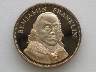 1971 Benjamin Franklin Proof Franklin Mint Bronze Medal A8176