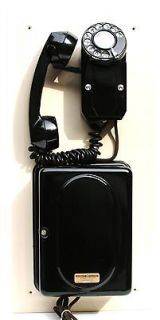1930s AUTOMATIC ELECTRIC BLACK WALL TELEPHONE WITH RING BOX   MINT
